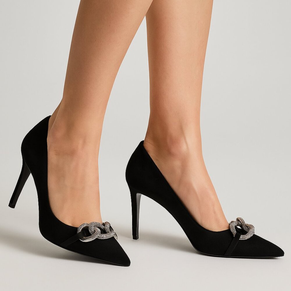 Michael Kors Scarlett Embellished Suede Pumps – Women’s Stiletto Heels (4”)